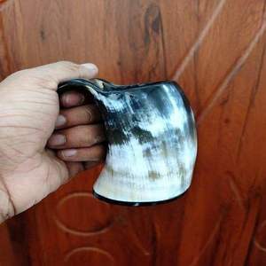 Mug en corne de buffle fait main, durable, style ancien - Cadeau d'affaires - Product Image 5