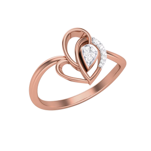 Élégante bague en or en forme de cœur pour femme, avec diamant moissanite taille poire, bijou romantique de promesse - Product Image 6