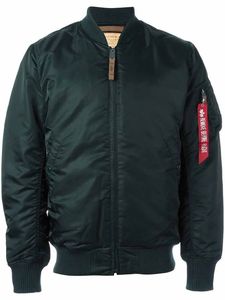 Chaqueta Bomber para Hombre, Cuello Alto, Cierre de Cremallera, Estilo Casual, Corte Regular, 100% Poliéster, Color Sólido, para Otoño - Product Image 3