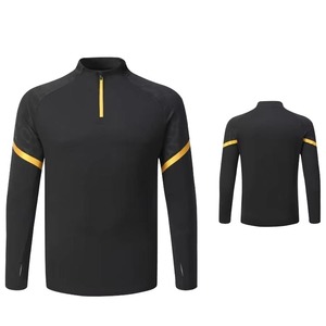 Veste de performance pour homme, gris, à blocs de couleur, avec fermeture éclair quart de tour, manches longues, col montant, en polyester anti-humidité, pour le sport d'automne - Product Image 6