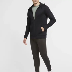Men's Cotton Fleece Custom Full Zip Hoodie with Hood Kangaroo Pockets for Casual Streetwear Bulk Clothing Orders - Product Image 1