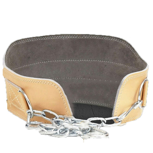 Cinturón de cuero OEM para levantamiento de pesas con EVA y cadena, soporte lumbar, cinturón de cuero genuino para flexiones, cinturón de entrenamiento. - Product Image 2