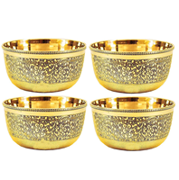 Lot de 2 bols de service en laiton émaillé faits à la main, design indien traditionnel, décoratifs, idéal pour cadeau
