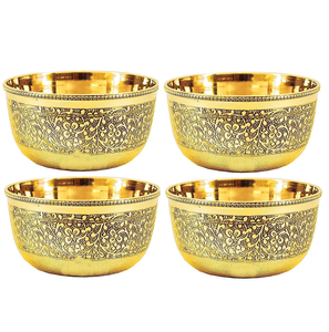 Wholesale Handcrafted Enamel Work Brass Food Serving Bowls Traditional Indian Hard Design Decorative Gift <b>Set</b> of 2 - Product Image 1