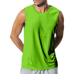 เสื้อกล้ามคอกลมผู้ชาย ASCENDING SPORTS สีเขียวล้วน ระบายอากาศได้ดี แห้งเร็ว เหมาะสำหรับใส่ลำลองและออกกำลังกาย ผลิตจากผ้าถักโพลีเอสเตอร์ 100% - Product Image 1