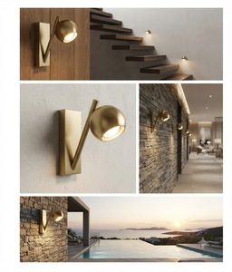 Modern Brass <b>Wall</b> Lamp E27 LED Dome Shade 2700K Warm White <b>Light</b> for Living Room - Product Image 2