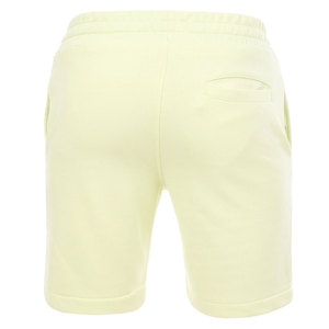 Shorts Bermuda en coton jaune clair pour homme avec cordon de serrage à la taille et poches, style décontracté, 100% coton French Terry. - Product Image 1