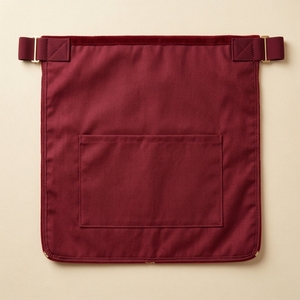Tablier maçonnique classique personnalisé en velours blanc et rouge, avec badge brodé 3D à franges dorées et pompon, à coudre, avec épingle de sûreté - Product Image 5