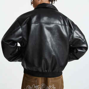 Chaqueta de invierno de cuero genuino para hombre, transfronteriza, con logotipo frontal, cremallera horizontal, diseño transpirable, talla grande, estilo motociclista - Product Image 2