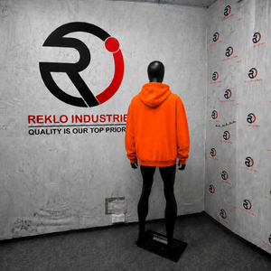 Sudadera con capucha oversize naranja para hombre, estilo urbano, con estampado gráfico, hombros caídos, cremallera completa, informal y a la moda. - Product Image 4