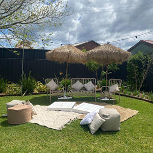Sombrilla de Patio de Bambú Natural con Techo de Paja, Sombrilla de Jardín para Exteriores, Parasol de Bambú Ecológico, Venta al por Mayor Kingcraftviet - Product Image 1