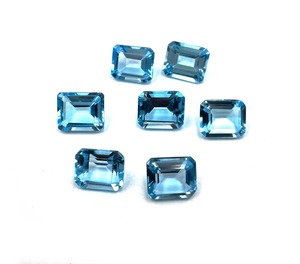 Topacio Azul Suizo Natural, Corte Octogonal, Piedras Preciosas Sueltas de 10 mm y 12 mm, Topacio Facetado, Venta al por Mayor para la Fabricación de Joyas - Product Image 6