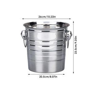 Heavy Duty Stainless Steel Ice Bucket with Handle Double Wall Beer <b>Wine</b> Cooler Party Ice <b>Container</b> Bar Accessories for Wholesale - Product Image 3
