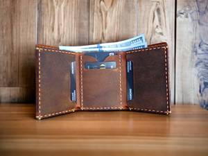 Portefeuille trifold en cuir de vachette véritable de qualité supérieure pour homme, blocage RFID, porte-cartes personnalisé, fabrication NTW-0082 - Product Image 2
