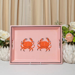 ถาดไม้เคลือบเงาทำมือจากเวียดนาม ถาดเสิร์ฟไม้ตกแต่งบ้าน ผู้ผลิตและจำหน่ายแบบ OEM ODM - Product Image 1