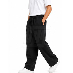 Pantalon Homme Style Urbain Décontracté, Coupe Ample et Large, Taille Élastique à Cordon, Tissu Lisse Tissé - Product Image 2