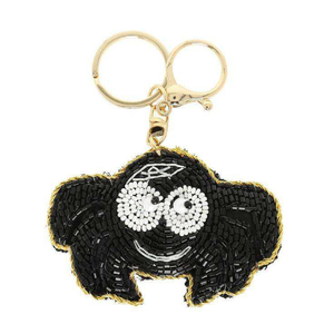Unique Hand Stitched Embroidery Beaded <b>Keychain</b> Featuring Colorful Beads Artistic Floral Patterns and Elegant Handmade Finish - Product Image 4