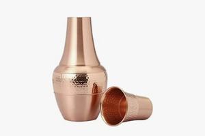 Pichet en cuivre pur 70 oz./2000 ml avec 2 verres pour l'eau potable, ensemble carafe et vase à eau, robuste, fait main, pour cocktails ayurvédiques - Product Image 3