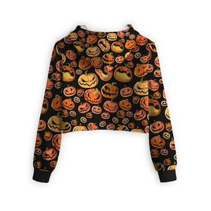 Sudadera Corta Color Turquesa con Diseño Frontal con Estampado Artístico, Manga Regular, Tejido de Punto, Estilo Urbano Otoñal - Product Image 5