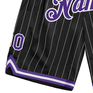 Pantalones Cortos de Baloncesto Sublimados en Morado y Negro para Hombre, Ropa Deportiva Ligera de Poliéster, Pantalones Cortos para Partidos de Equipo, Ropa de Competición - Product Image 3