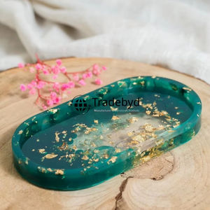 Plateau de service décoratif mobile de luxe moderne en résine, fait main, qualité supérieure, pour table à manger Tradebyd - Product Image 1