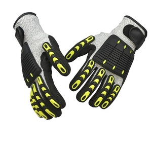 Gants de protection des mains de qualité alimentaire Guantes Anticorte Gants résistants aux coupures de niveau 5 Gants de sécurité au travail Noir Jaune Vert - Product Image 2