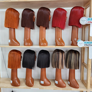Combo 5 <b>bob</b> <b>wigs</b> Bone Straight 10 inches Virgin Vietnamese Hair <b>Wig</b> for Women Glueless Lace 2x6 Closure Colorful Hair - Product Image 1