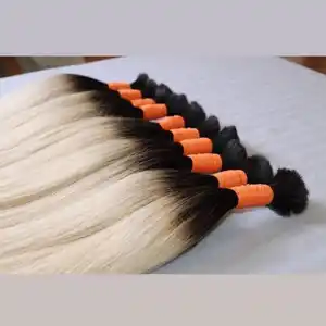 100% Human Hair Extensions Blonde Kleur Best Verkopende Natuurlijke Basic Van Vietnam Hair Factory Cuticula Uitgelijnd Haar