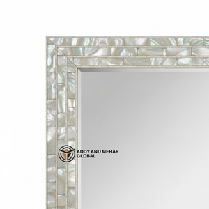 กระจกติดผนังทรงสี่เหลี่ยมฝังเปลือกหอยมุกพรีเมียม งานฝีมือตกแต่งบ้านสุดหรู - Product Image 3
