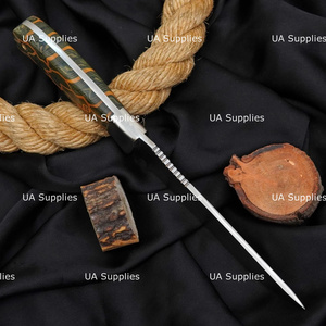 Couteau de chasse Skinner en acier inoxydable de haute qualité, manche en Micarta, lame fixe, qualité industrielle, longueur totale 10, étui en cuir - Product Image 5