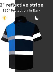 <b>Polo</b> <b>Shirt</b> for Men High Visibility Reflective <b>Work</b> <b>Shirt</b> with Pockets for Construction - Product Image 4