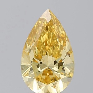 Diamante amarillo sintético de laboratorio con corte pera de 1.00 CT a 5.00 CT, certificado, VVS VS, para anillo de compromiso - Product Image 1