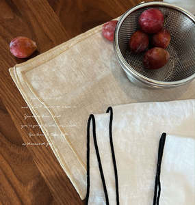 Commandes à l'export : Serviettes en lin pur importé de France, à blocs de couleur, à ourlets épais, mouchoirs de table, torchons - Product Image 1