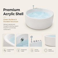 Bain de spa extérieur autoportant Ploutara sur mesure pour villa, coque en acrylique premium, jets d'hydro-massage, espace de trempage ergonomique