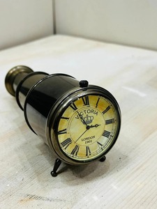 Victoria London Telescope Style Brass Desk Clock Maritime Home/Office Décor <b>Gift</b> - Product Image 3