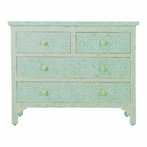 Commode de luxe en os incrusté, meuble en bois fait main avec un design artistique et un rangement fonctionnel - Product Image 1