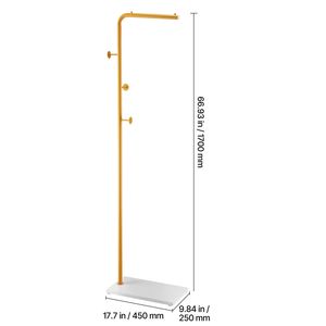 Appendiabiti da terra in quarzo con 3 ganci, attaccapanni autoportante per ingresso, appendiabiti da terra indipendente - Product Image 2