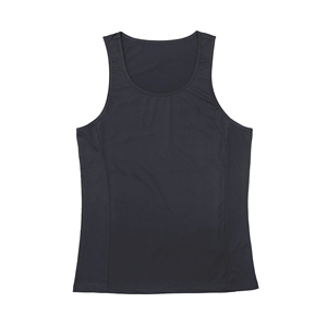 Custom Men's Sports Fitness Tank <b>Top</b> Solid Black Eco-Friendly Quick Dry Crew Neck Seamless Cotton Mesh Breathable Knitted Print - Product Image 3