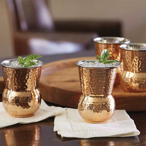 Copper <b>water</b> <b>glasses</b> bulk exporter manufacturer custom logo ayurvedic drinkware reusable durable - Product Image 1