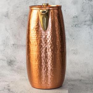 Nouvelle carafe en cuivre écologique de qualité supérieure avec couvercle et poignée 1300 ml, corps sans raccord, pour la maison, le bureau, la cuisine, utilisation quotidienne BB - Product Image 2
