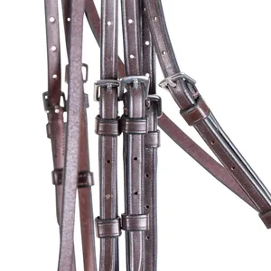 Ensemble de bridon et de mècate en cuir de qualité supérieure OEM pour l'équitation et les courses de chevaux, directement de l'usine - Product Image 6