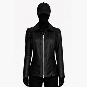 Chaqueta de cuero para mujer, ropa de abrigo de invierno, textura suave, estilo casual a la moda, chaqueta exterior de cuero genuino para mujer, ropa de invierno - Product Image 5