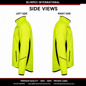 Veste coupe-vent softshell légère jaune fluo haute visibilité pour homme, personnalisable avec logo OEM, pour course à pied, cyclisme et activités de plein air. - Product Image 2