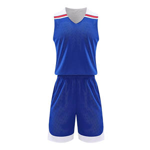 Tenue de basketball pour hommes bicolore, maillot et short personnalisés avec logo par sublimation, ensemble d'entraînement sportif - Product Image 2