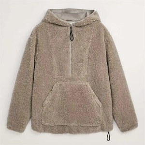 Men <b>Sherpa</b> <b>Lined</b> Half Zip <b>Hoodie</b> Pullover Fleece Sweatshirt With Pocket Winter Casual Outerwear - Product Image 1