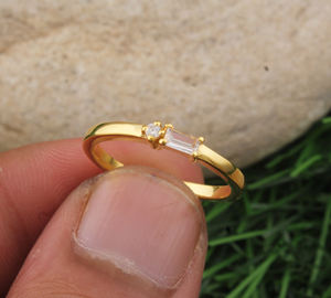 Anillo de Plata de Ley 925 con Turquesa, Joyería Fina Minimalista Chapada en Oro con Rama de Olivo para Mujer, Regalo de Aniversario o Fiesta - Product Image 6