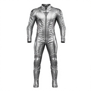 Combinaison de course unisexe sur mesure en cuir de vachette/crocodile avec protections CE pour le dos - Product Image 1
