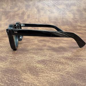 Black Buffalo Horn Polished Eco-Friendly <b>Sunglasses</b> Brown Lenses Handmade Natural Crafts Eye Shape Blue Light Blocking Premium - Product Image 3