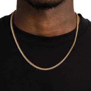 Collar de cadena Franco de oro, plata de ley 925, chapado en oro de 18 quilates, cadena de eslabones Franco para hombres y mujeres - Product Image 3