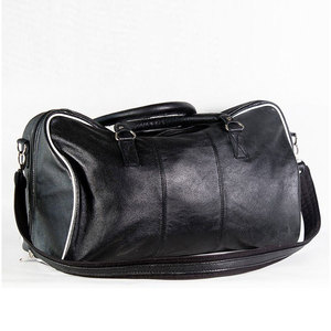 Large Capacity Genuine <b>Leather</b> Duffle <b>Bag</b> Solid Color Zipper Closure Casual Gym Fitness <b>Bag</b> <b>Soft</b> Handle Adjustable Strap - Product Image 1